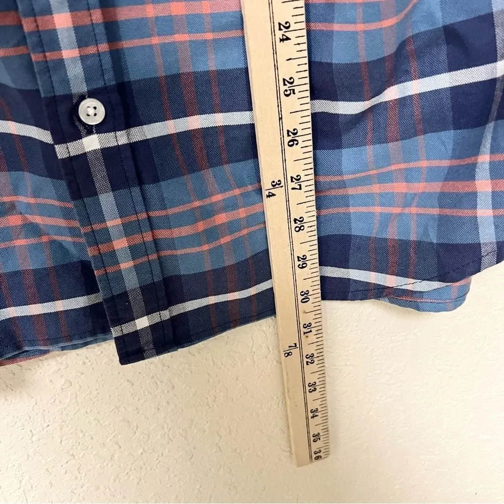J. Crew Flex Oxford Slim Plaid Button Down Casual Shirt Long Sleeve Mens Size L